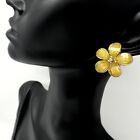 Hawaiian Plumeria VTG Clip on Earrings Stunning Fashion Statement Vintage Jewelr