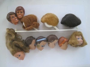 Barbie Wigs On Stand Three Ken Midge Barbie Heads Lot - Picture 1 of 11
