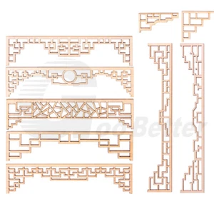 Miniature Model Chinese Hui-Style Wood Architrave House Room Layout Scenery DIY - Picture 1 of 12