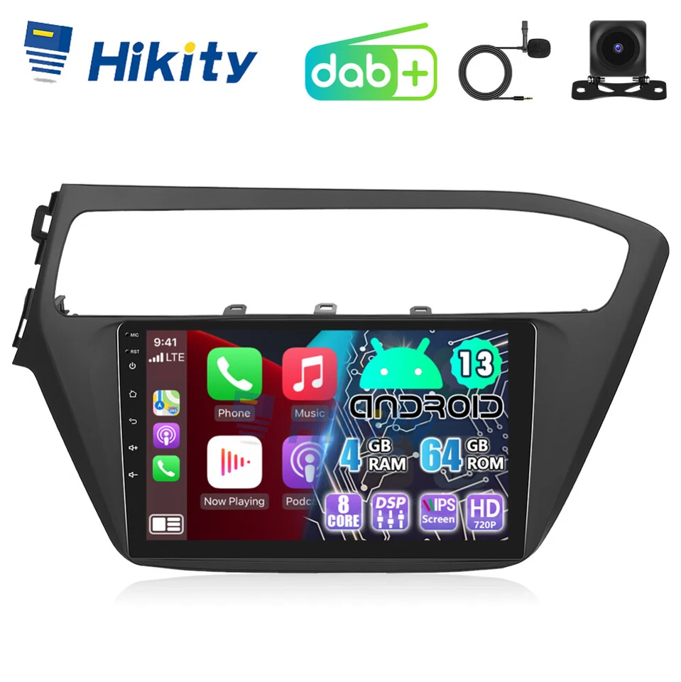 DAB+ 8Core 4+64GB CarPlay Android Radio Für Hyundai i20 GB 18-20 GPS Navi Kamera - Bild 1 von 4