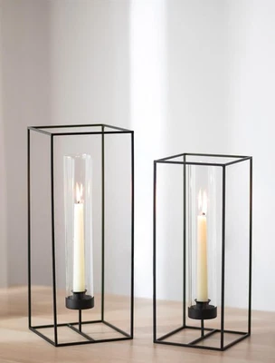 Candelabros Hurricane Negro: Candelabro Geométrico para Cónico - Vidrio... Foto 1 de 4