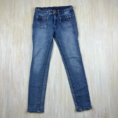 Pantalones de mezclilla ajustados con detalle de cintura trenzada 7 for all Mankind uso diario para niñas niños 12 Foto 1 de 4