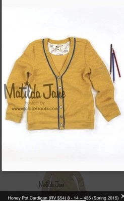 Matilda Jane Hello Lovely 435 Honey Pot Cardigan Tween Girls Size 10 NWOT - Imagem 1 de 4