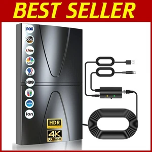 Indoor/Outdoor 2200 Miles HDTV Antenna with 38FT Coax Cable - 1700 Channels - Picture 1 of 10
