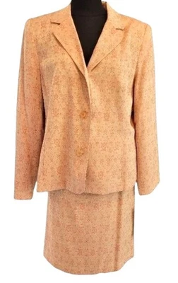 Traje Falda Vintage Norton McNaughton Mujer 6 Rosa Jacquard Dos Piezas Años 90 Foto 1 de 4