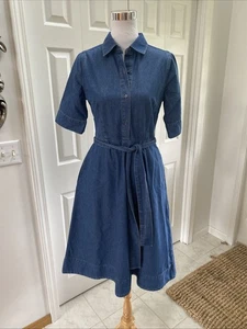Vestido Hobbs London Denim Bolsillos con Cinturón 4 Como Nuevo! - Imagen 1 de 9