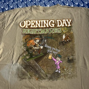 VTG Y2K 2000s Opening Day Nightmares Sportsman Nightmares Hunter T Shirt Sz L - Picture 1 of 8