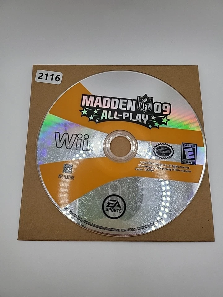Madden NFL 09 All-Play Nintendo Wii - Solo disco SIN SEGUIMIENTO USPS Foto 1 de 1