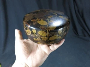 Japanische Lack Teedose Mid Edo Hortensie Makie Natsume Japanisch Antik - Bild 1 von 9