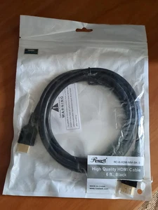 Rosewill High Quality High Speed HDMI Cable, 6FT, Black, RC-6-HDM-MM-BK-3, NEW - Picture 1 of 2