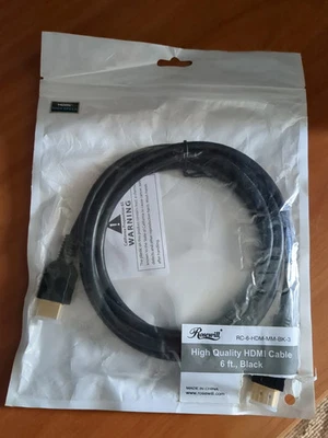 Rosewill High Quality High Speed HDMI Cable, 6FT, Black, RC-6-HDM-MM-BK-3, NEW - Image 1 of 2
