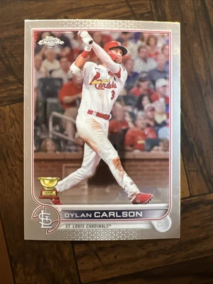 2022 Dylan Carlson Topps Chrome All Star Rookie #158 St. Louis Cardinals BW1 - Image 1 of 2
