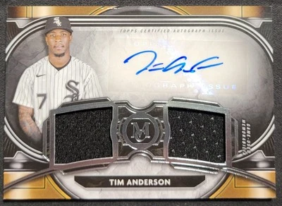 TIM ANDERSON 2021 TOPPS MUSEUM COLLECTION DUAL RELIC AUTO /349 CHICAGO WHITESOX  - Image 1 of 2