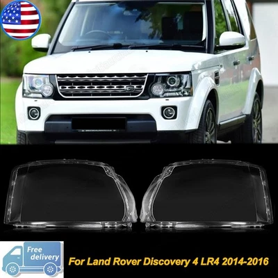 Pair For 2014-2016 Land Rover Discovery/LR4 LH&RH Headlight Headlamp Lens Covers Foto 1 de 4