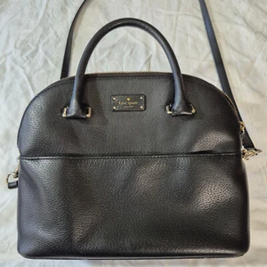 KATE SPADE GROVE STREET CARLI LEATHER CROSSBODY MEDIUM SATCHEL BLACK - Picture 1 of 23