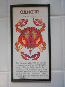 Margot Johnson 1967 Krebs Schild Druck gerahmt 16 1/2" x 8 1/2" - Bild 1 von 6