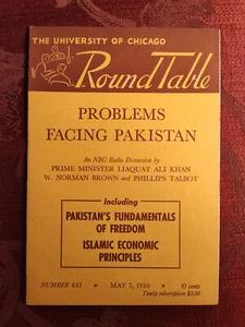 CHICAGO ROUND TABLE May 7 1950 Prime Minister Liaquat Ali Khan W Norman Brown - Imagen 1 de 1