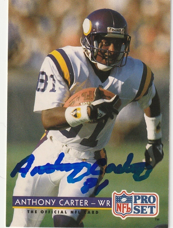 ANTHONY CARTER MINNESOTA VIKINGS  SIGNED 1992 PRO SET CARD #236 - Image 1 of 1