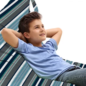 Gestreift Spielzeugtasche Sitzsack Grau und Blau Diagonal - Bild 1 von 5