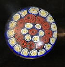 Vintage Millefiori Art Glass Paperweight Floating Flowers Colorful  Dome.Murano?