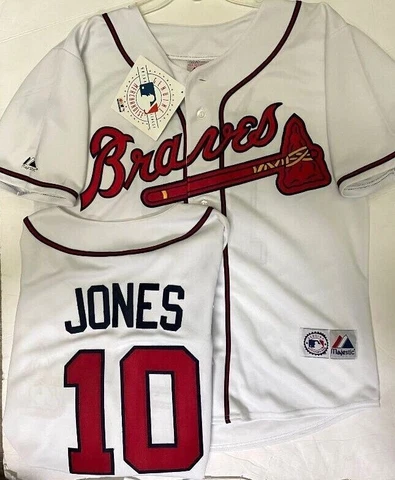 CHIPPER JONES ATLANTA BRAVES MENS HOME JERSEY NEW W TAGS MED LG XL 2X MAJESTIC Cover
