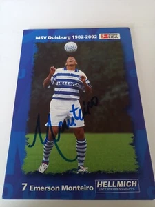 Cartolina firmata Emerson Monteiro MSV Duisburg nuova - Foto 1 di 1