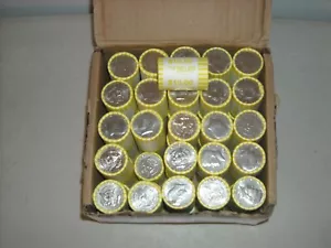 1 Unsearched Kennedy Half Dollar Roll OBW Sealed Fed Bank Box Coin Roll Hunting - Picture 1 of 2