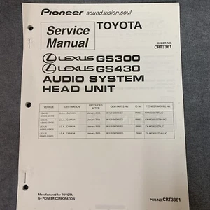 Lexus Pioneer Service Manual  OEM 86120-30D00-C0 & 86120-30D00-E0 [w/Schematics] - Picture 1 of 8