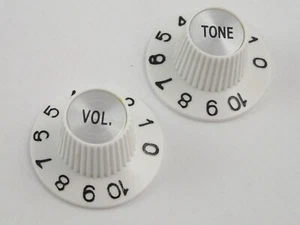 Pair of WITCH HAT KNOBS 1 VOL. & 1 TONE USA Gibson correct style 3 colours - Picture 1 of 6