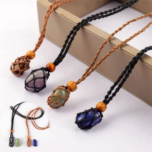 Collana cristallo fai da te gioielli corda pietra regali collana gioielli pietra vuota - Foto 1 di 14