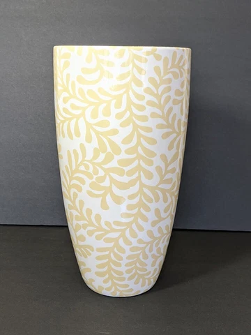 LARGE Longaberger Rare Washed Linen Tabletop Vase Never Used In Original Box Cover