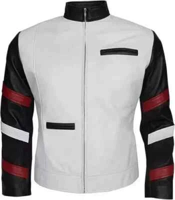 Chaqueta de cuero multicolor CLÁSICA para hombre 100 % piel de cordero real estilo chaqueta ajustada Foto 1 de 4