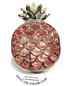 NEW 1 BATH & BODY WORKS PINK GOLD PINEAPPLE CAR FRAGRANCE VENT VISOR CLIP HOLDER - Picture 1 of 3