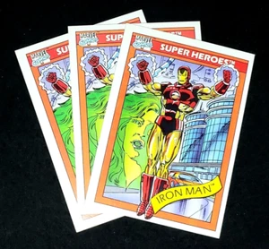 MINT 1990 Iron Man Marvel Universe Card #42 RAW for Grading Collectors (3 Cards) - Picture 1 of 5
