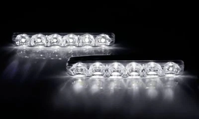 COPPIA LUCI DIURNE ANTERIORI DAYLIGHT 6 LED LUCE BIANCA AUTO UNIVERSALI 6000K  - Immagine 1 di 4