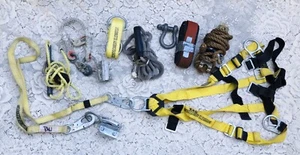 Fall Protection Rock Climbing Gear Lot Harness Equipment Miller Franklin rmco - Picture 1 of 8
