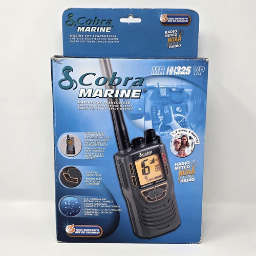 Cobra MR HH325 VP Handheld Submersible VHF Radio Marine Untested No