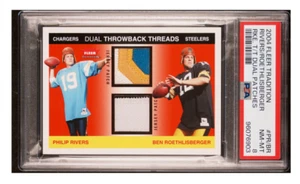2004 FLEER TRADITION Rookie DUAL PATCHES BEN ROETHLISBERGER PHILIP RIVERS #/75 - Picture 1 of 2