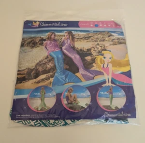 Shimmertail Girl Mermaid Swim Tail Sz S 5/6 Teal Green Silver Aztec Shimmer - Picture 1 of 8