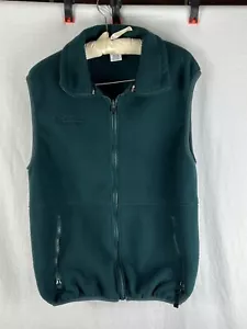 VINTAGE Columbia Vest mens Medium Green Fleece Pile Sweater Vest Made In USA 90s - Picture 1 of 11