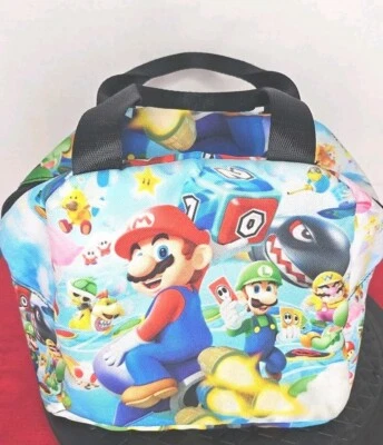 Super Mario Luigi & Yoshi Rectangle Kids Lunch Bag with Double Handles Soft - Image 1 of 4