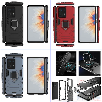 Para Xiaomi Mix 4, 3 en 1 Antigolpes Resistente Anillo de Agarre Soporte Coche Estuche Rígido + Vidrio Foto 1 de 4