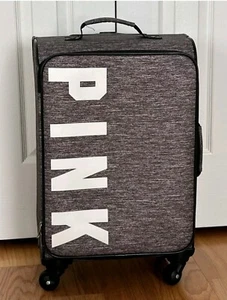 VICTORIA'S SECRET PINK ROLLER WHEELIE CARRY ON LUGGAGE SUITCASE- GRAY Excellent - Picture 1 of 13