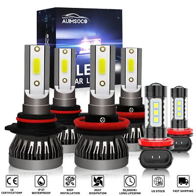 For 2019 2020-2022 Ford Ranger 4-Door LED Headlight + Fog Lights Bulbs Kit S+ - Image 1 of 4
