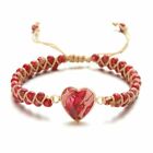 7 Chakra Natural Stone Heart Leather Bracelet Couples Women Men Handmade Jewelry