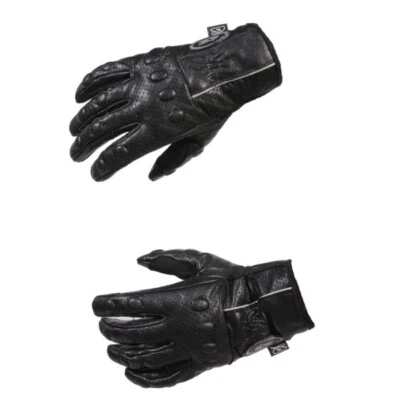 Guanti Moto Estivi Rinforzati Traspiranti In Pelle Microforata - Immagine 1 di 3