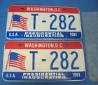 1981 DC License Inaugural plates matched pair excellent conditon 