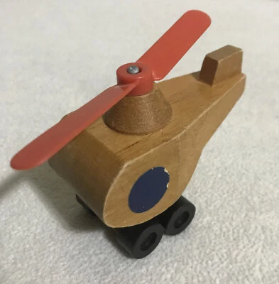 Vintage mattel 1972 helicopter wood good shape - Image 1 of 4