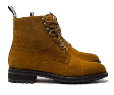 Polo Ralph Lauren Bryson Puntera Marrón Gamuza Cuero Botas 10 11.5 Para Hombres Foto 1 de 4