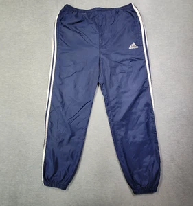 Adidas Trainingshose Herren klein marine gestreift Knöchel Reißverschluss Jogginghose Trikot gefüttert Vintage - Bild 1 von 12